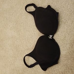 Black cotton boost plunge bra